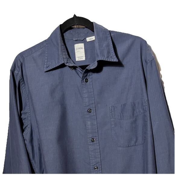 J Crew Men’s Button Down Shirt Sz M Blue 100% Cotton Long Sleeve Soft Casual Fri - Picture 2 of 5